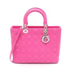 Dior Lady Leather Handbag Pink